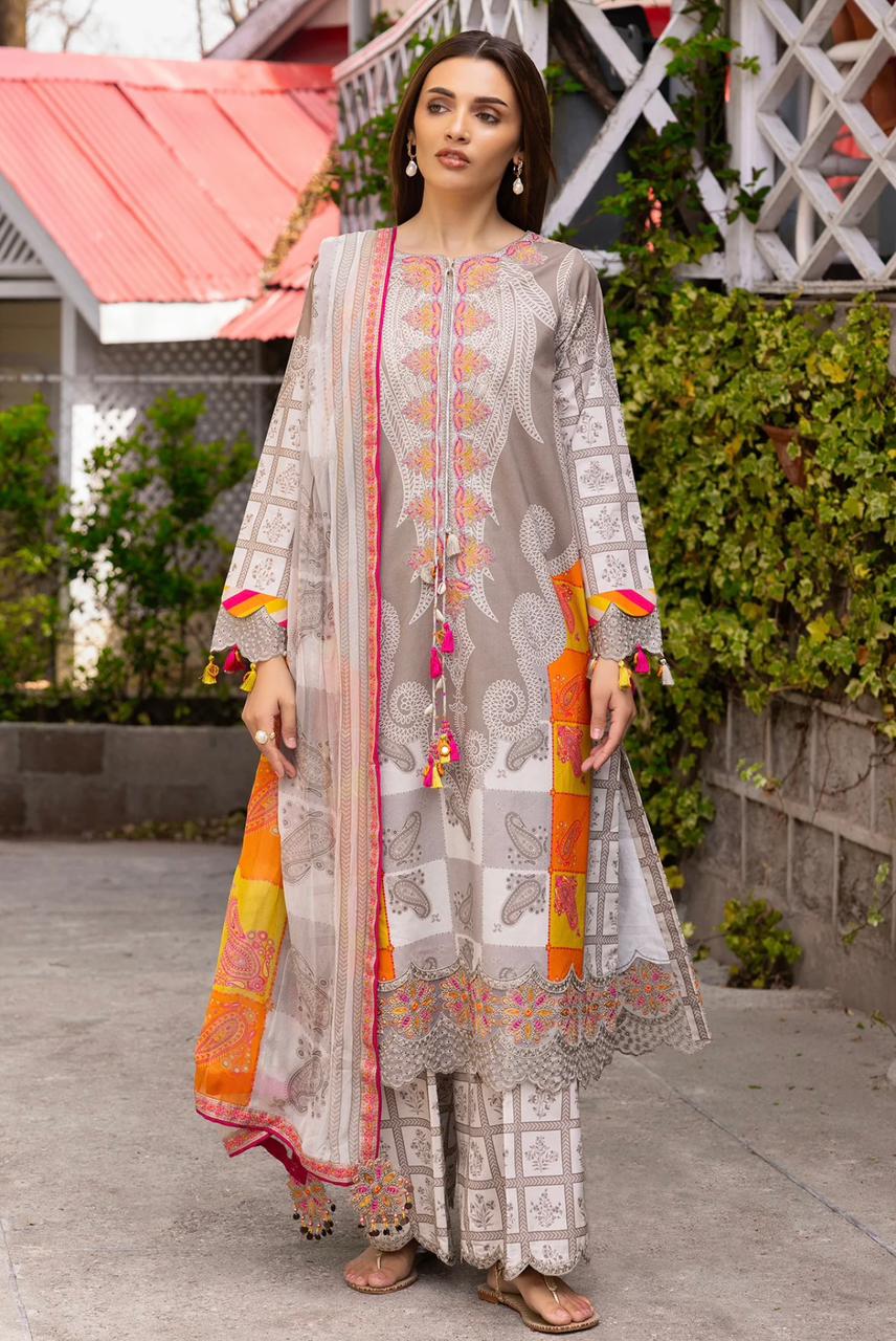 maryam_wear15 UNSTITCHED LAWN COLLECTION Embroidered Printed Lawn with Embroidered Chiffon Dupatta