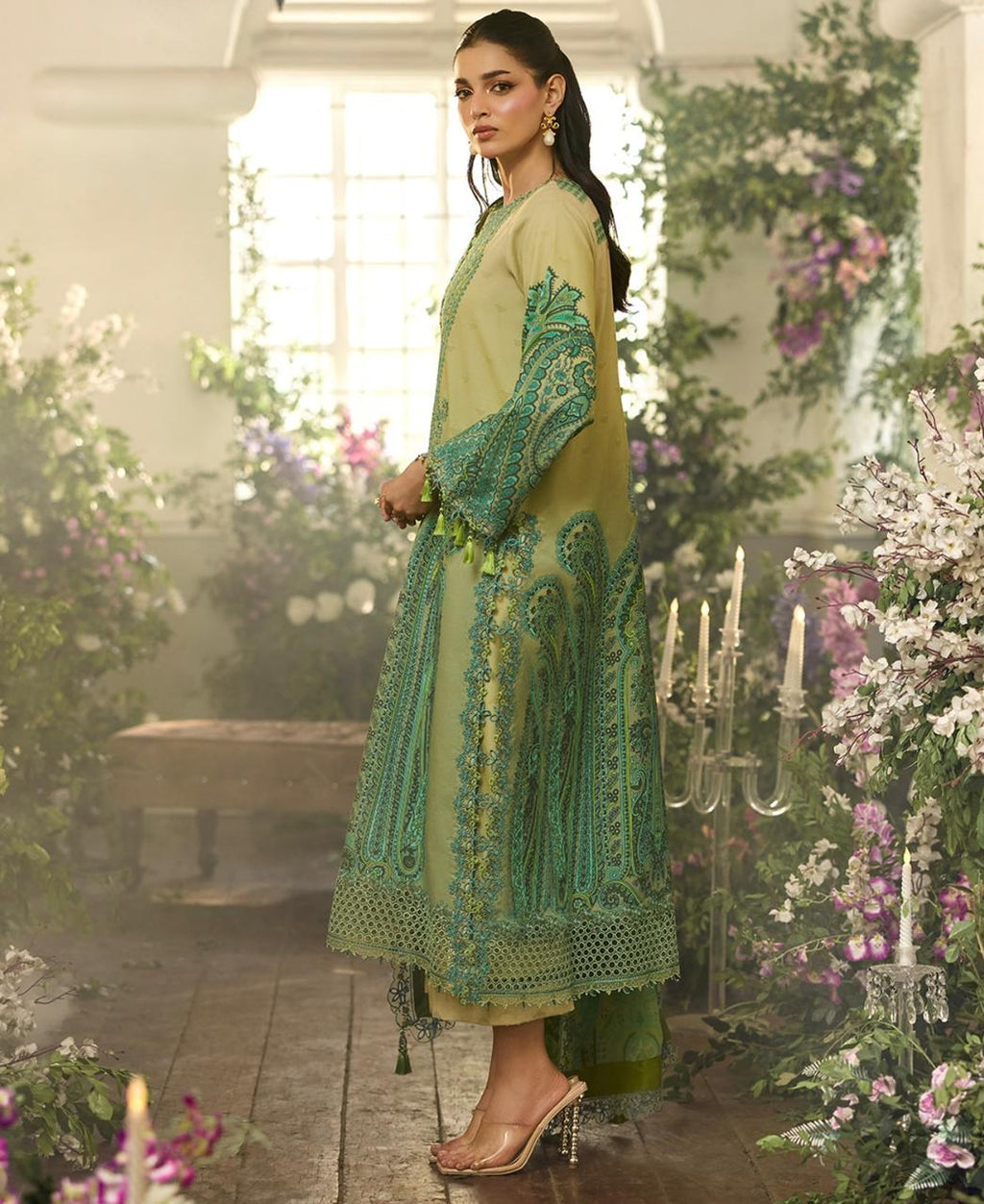 MARYAMWEAR UNSTITCHED LAWN COLLECTION EMBROIDERED LAWN WITH EMBROIDERED CHIFFON DUPATTA